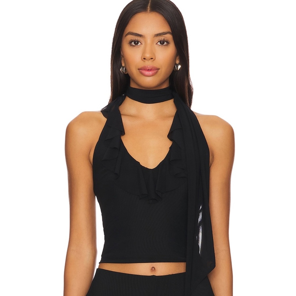 MAJORELLE Black Halter Top